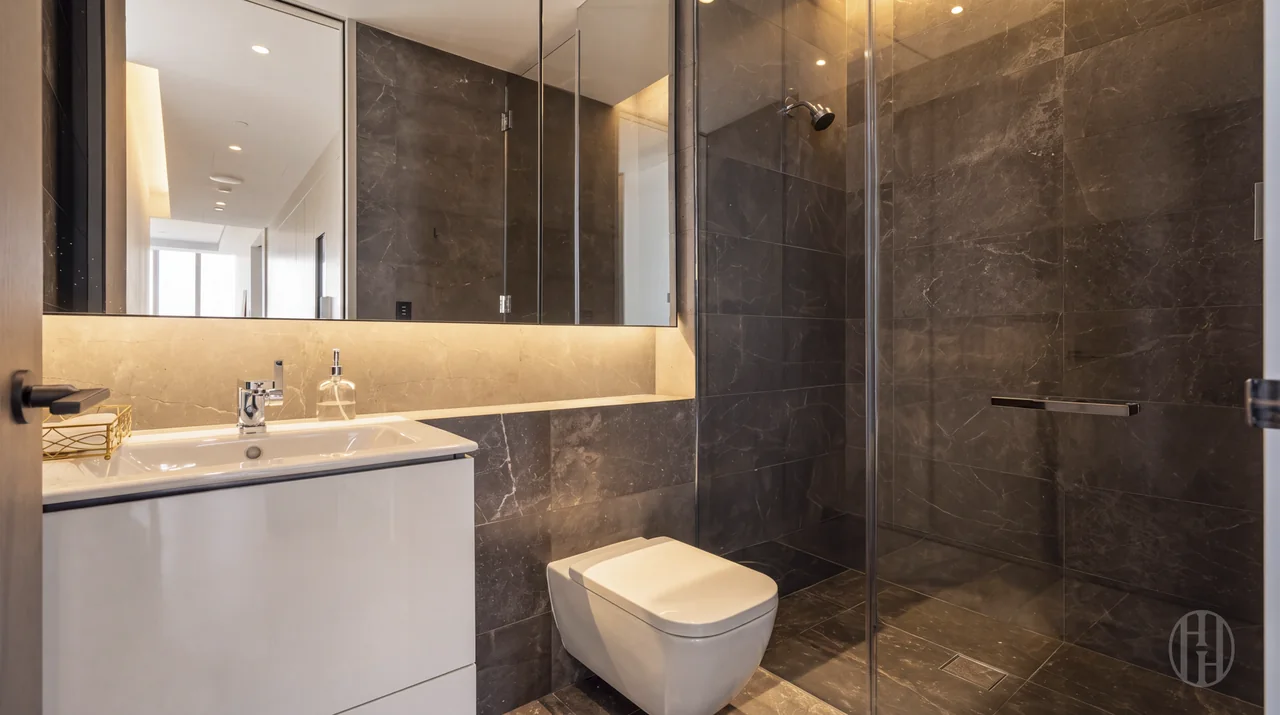 Guest bathroom at 515 West 29th Street, Residence 9